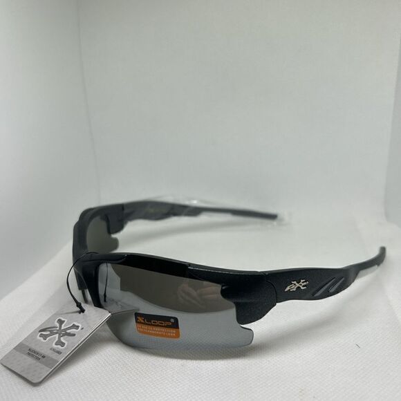 X-Loop Semi Rimless Wrap Mirrored Sunglasses - Picture 1 of 3